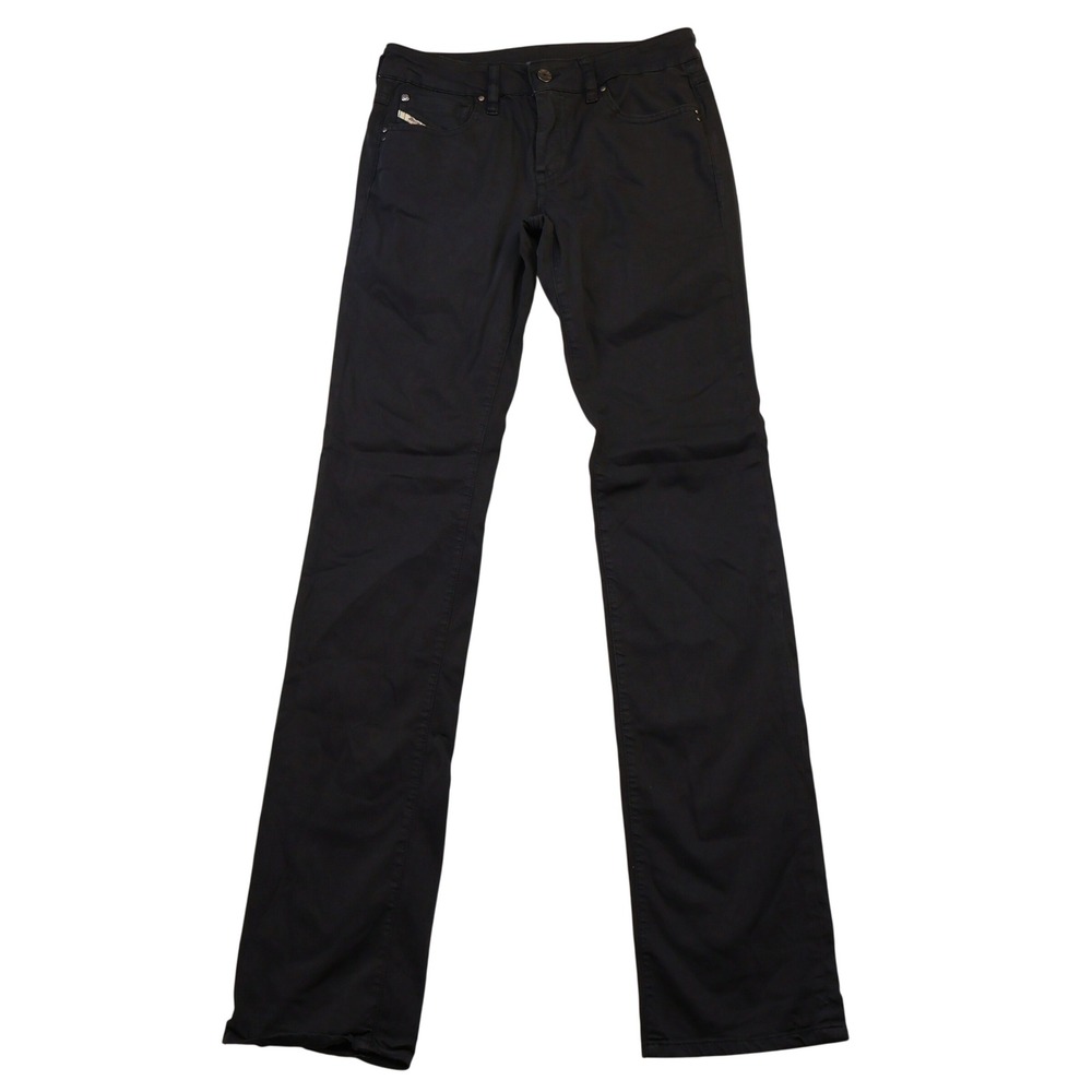 Diesel Womens 29 Ronhy Pants Black Slim Fit Cotton Stretch Trousers MOD.RONHY